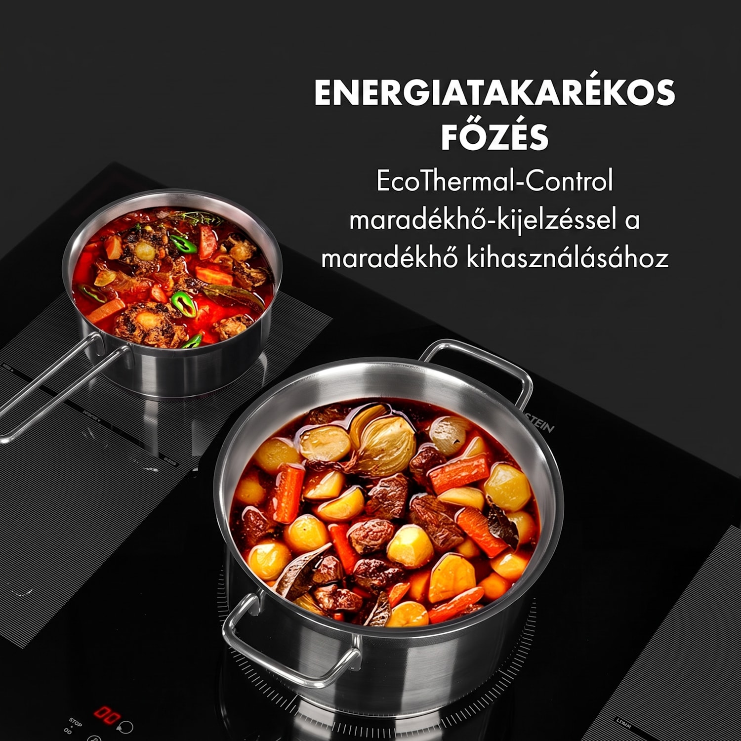Delicatessa 90 Flex, beépített indukciós főzőlap, indukció, 7400 W, 5 zóna, egyedülálló Fekete üveg