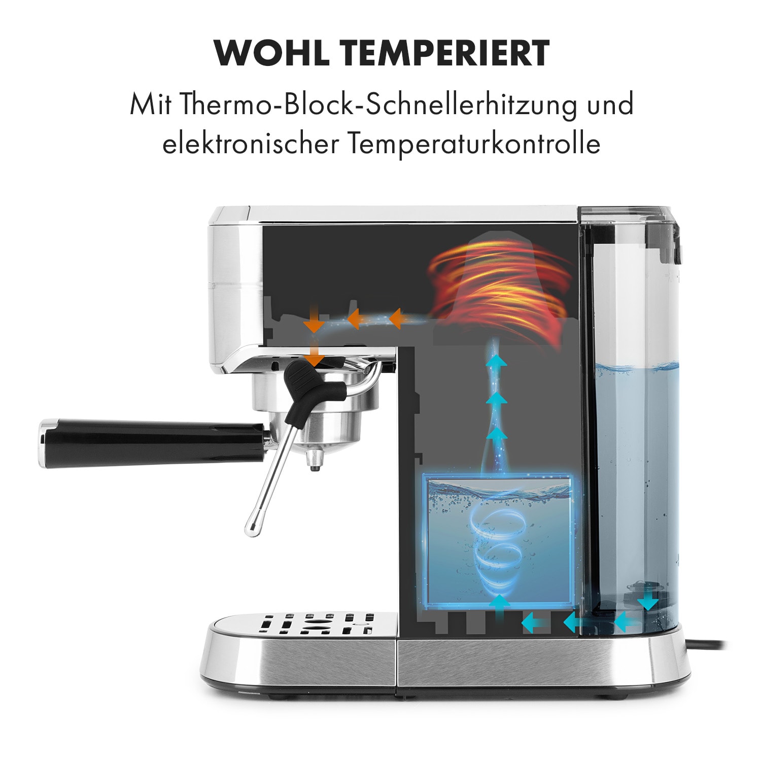 Futura Espressomaker 20 bar 1450 Watt 20 bar Wassertank: 1,25 Liter rostfreier Edelstahl Silber-Metallic