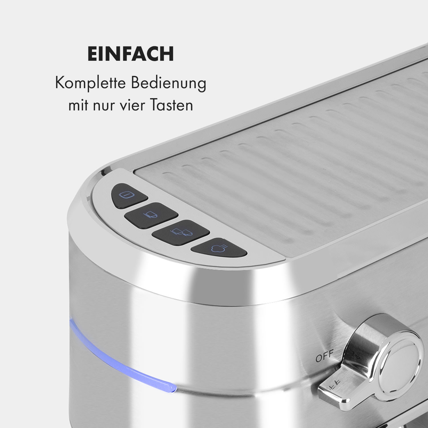 Futura Espressomaker 20 bar 1450 Watt 20 bar Wassertank: 1,25 Liter rostfreier Edelstahl Silber-Metallic