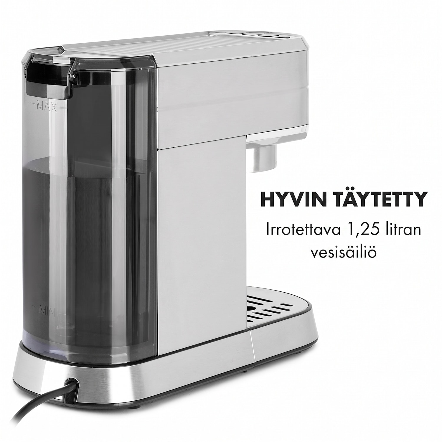 Futura-espressokeitin 20 bar 1450 W 20 bar 1,25 l ruostumaton teräs Hopea Metallinen