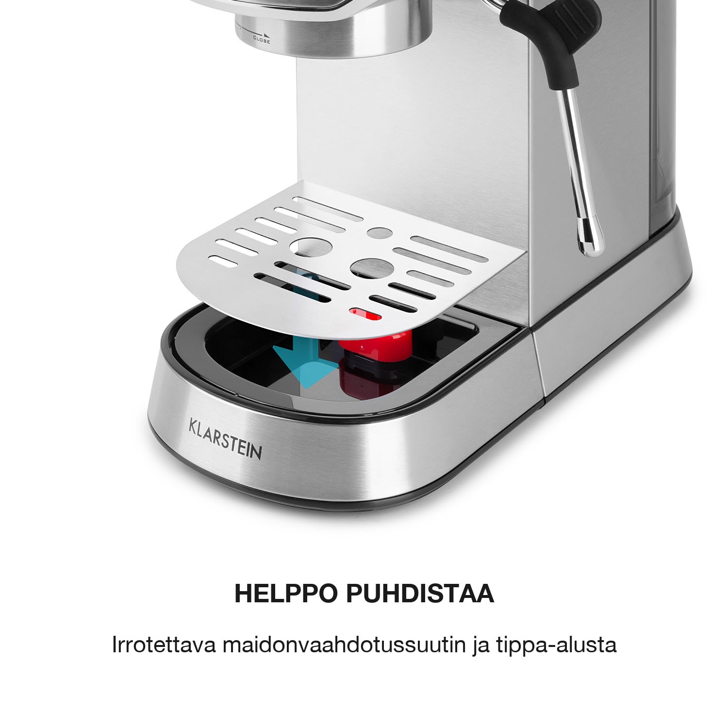 Futura-espressokeitin 20 bar 1450 W 20 bar 1,25 l ruostumaton teräs Hopea Metallinen