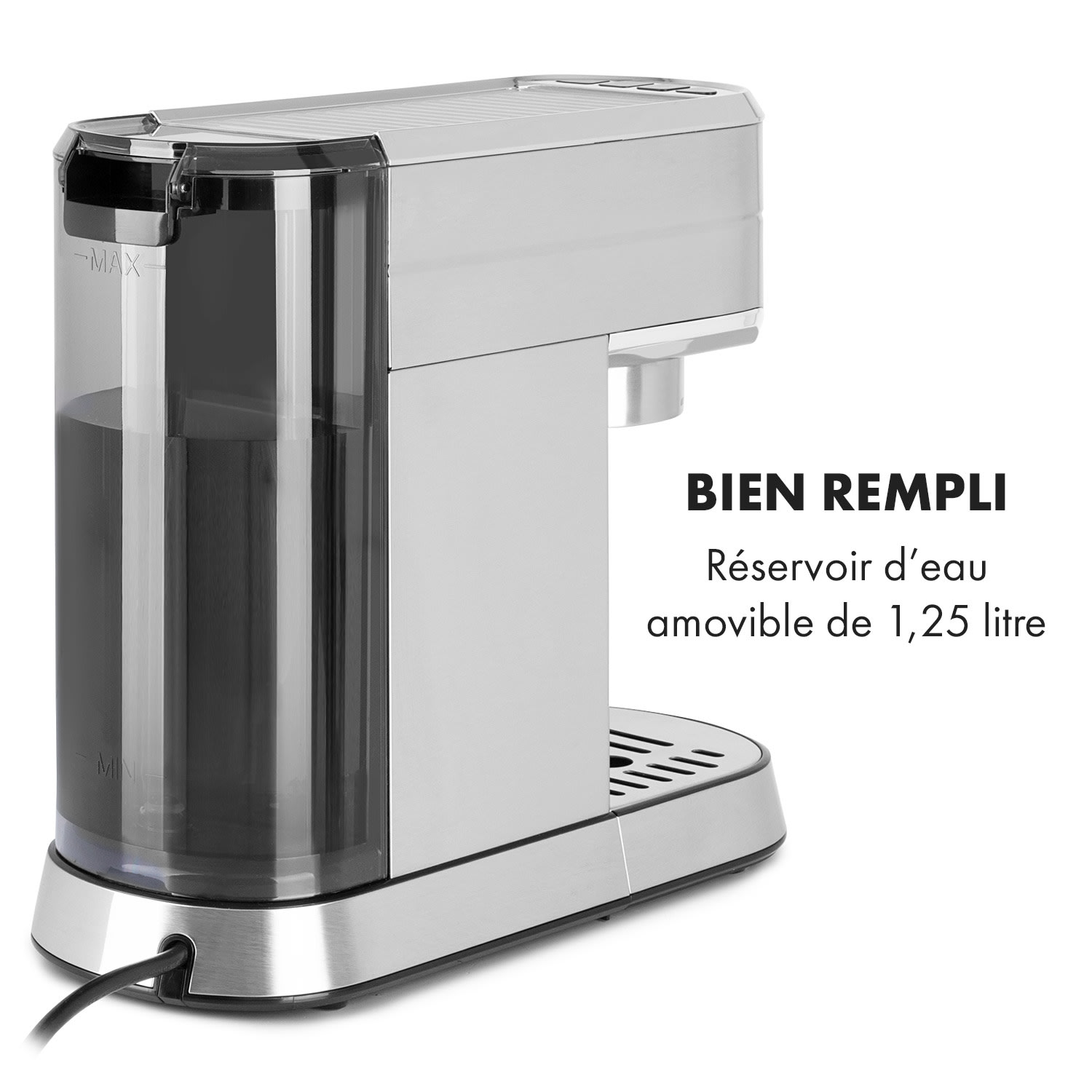 Futura Machine à expresso 20 bars 1450W 20 bars 1,25 l acier inoxydable Argent Métallisé