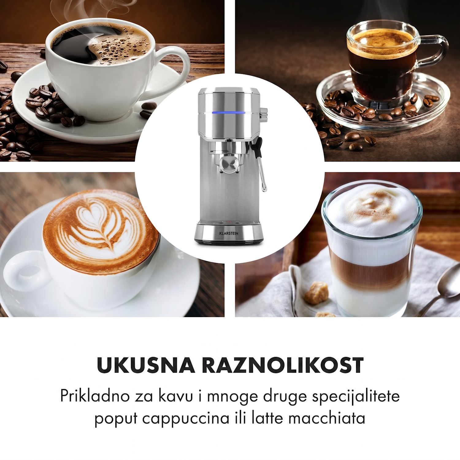 Futura, aparat za espresso, 20 bara, 1450 W, 1,25 l, nehrđajući čelik Srebrna metalik