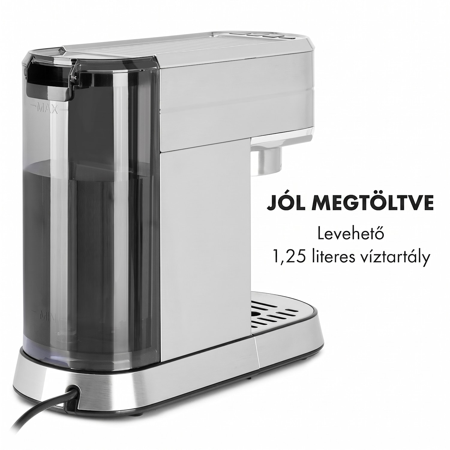 Futura, eszpresszógép, 1450 W, 20 bar, 1,25 l, rozsdamentes acél Ezüst metál