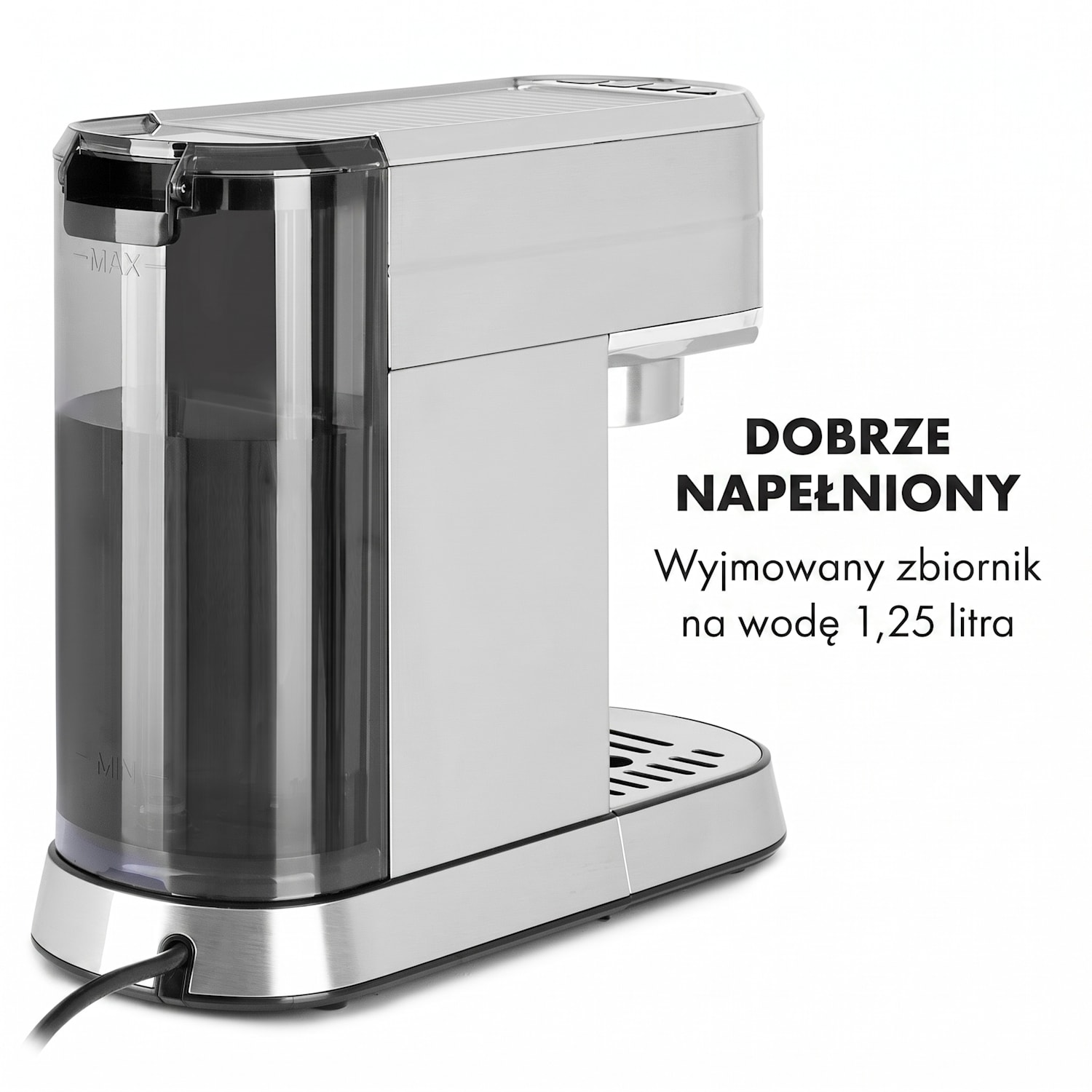 Futura, ekspres do kawy, kolbowy, 1450 W, 20 barów, 1,25 l, stal szlachetna Srebrny Metal