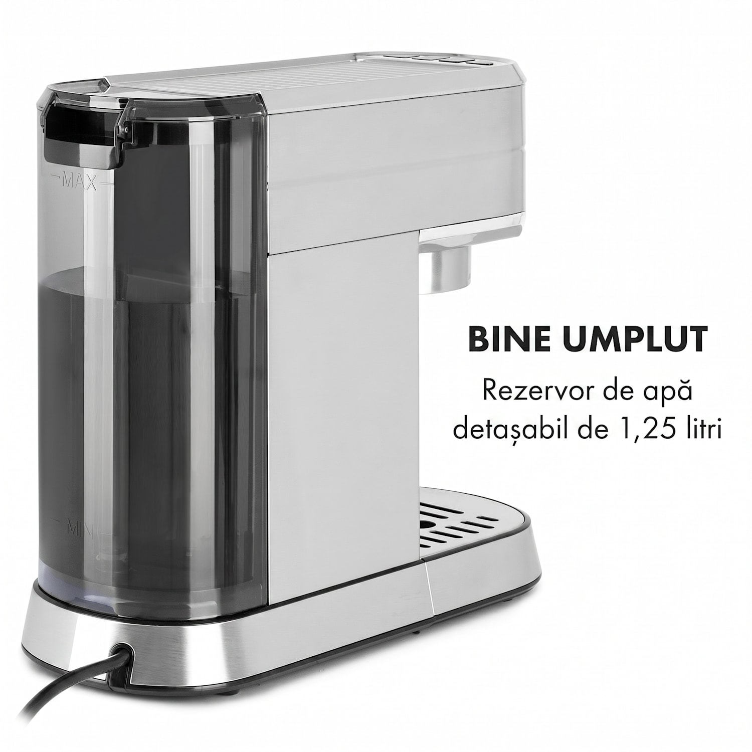 Futura, espressor, 20 bar, 1450 W, 1,25 l, oțel inoxidabil Argintiu metalizat