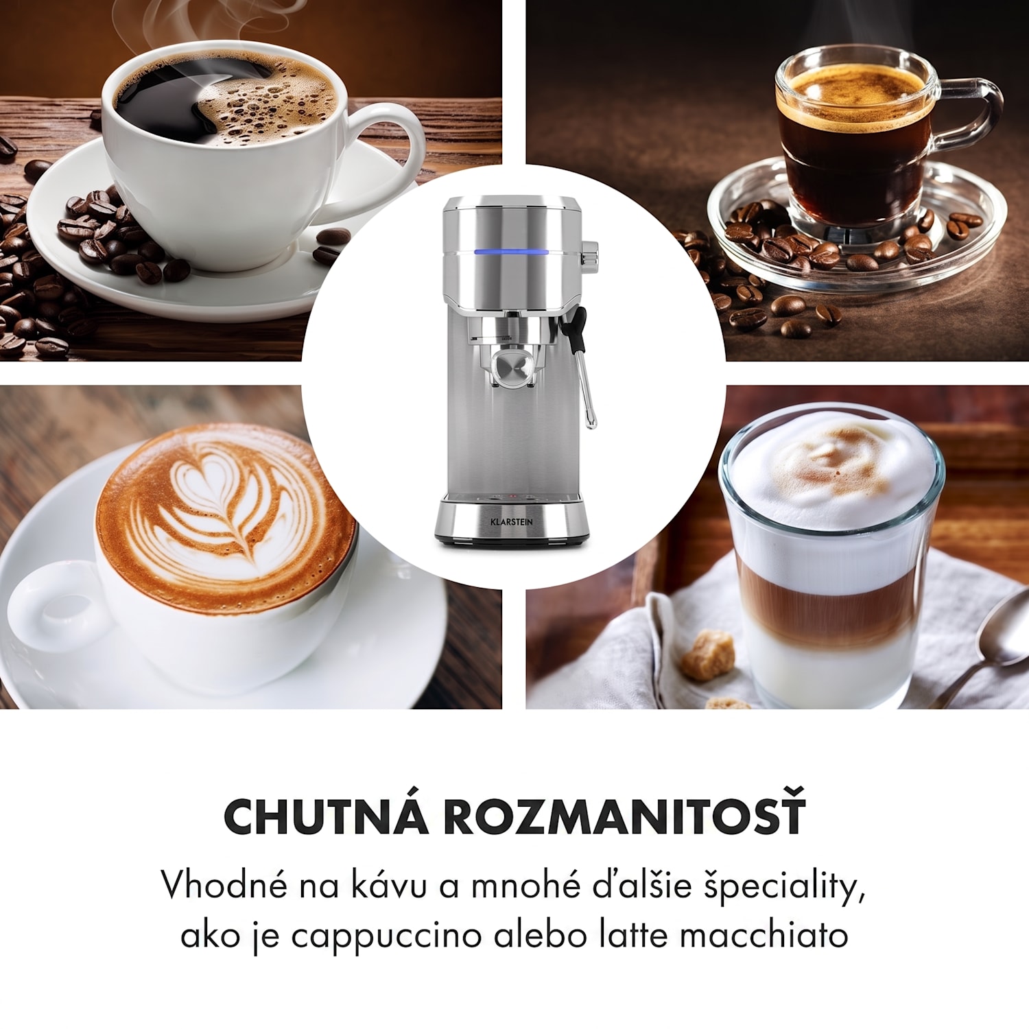 Futura, pákový kávovar, 1450 W, 20 bar, 1,25 l, nehrdzavejúca oceľ Strieborná metalíza