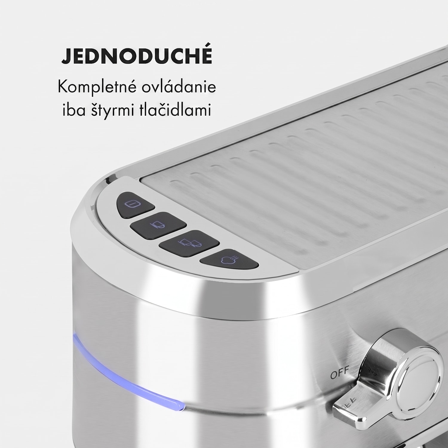 Futura, pákový kávovar, 1450 W, 20 bar, 1,25 l, nehrdzavejúca oceľ Strieborná metalíza