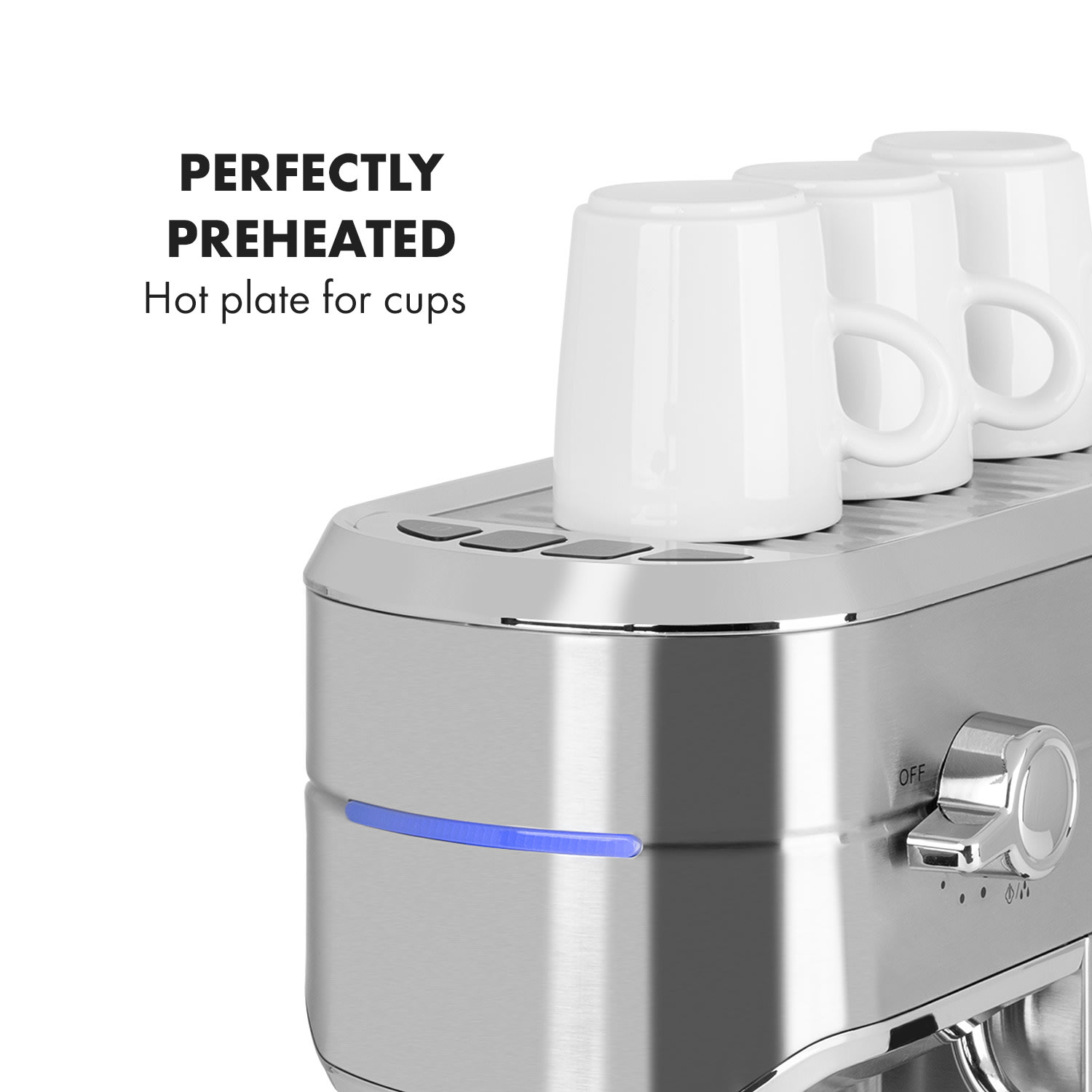 Futura, eszpresszógép, 1450 W, 20 bar, 1,25 l, rozsdamentes acél Ezüst metál