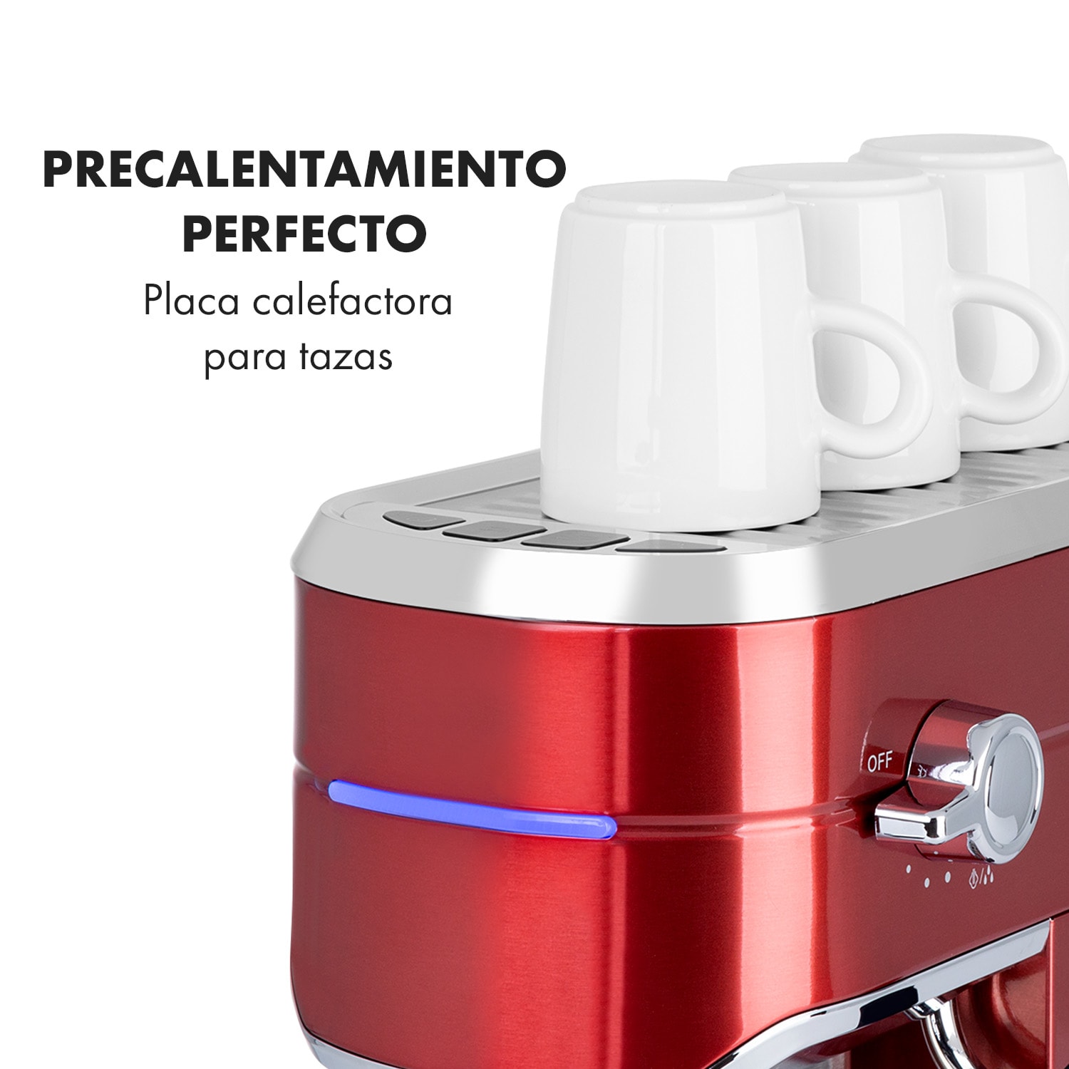 Cafetera espresso Futura 20 bar 1450W 20 bar 1,25l acero inoxidable Rojo Metálico