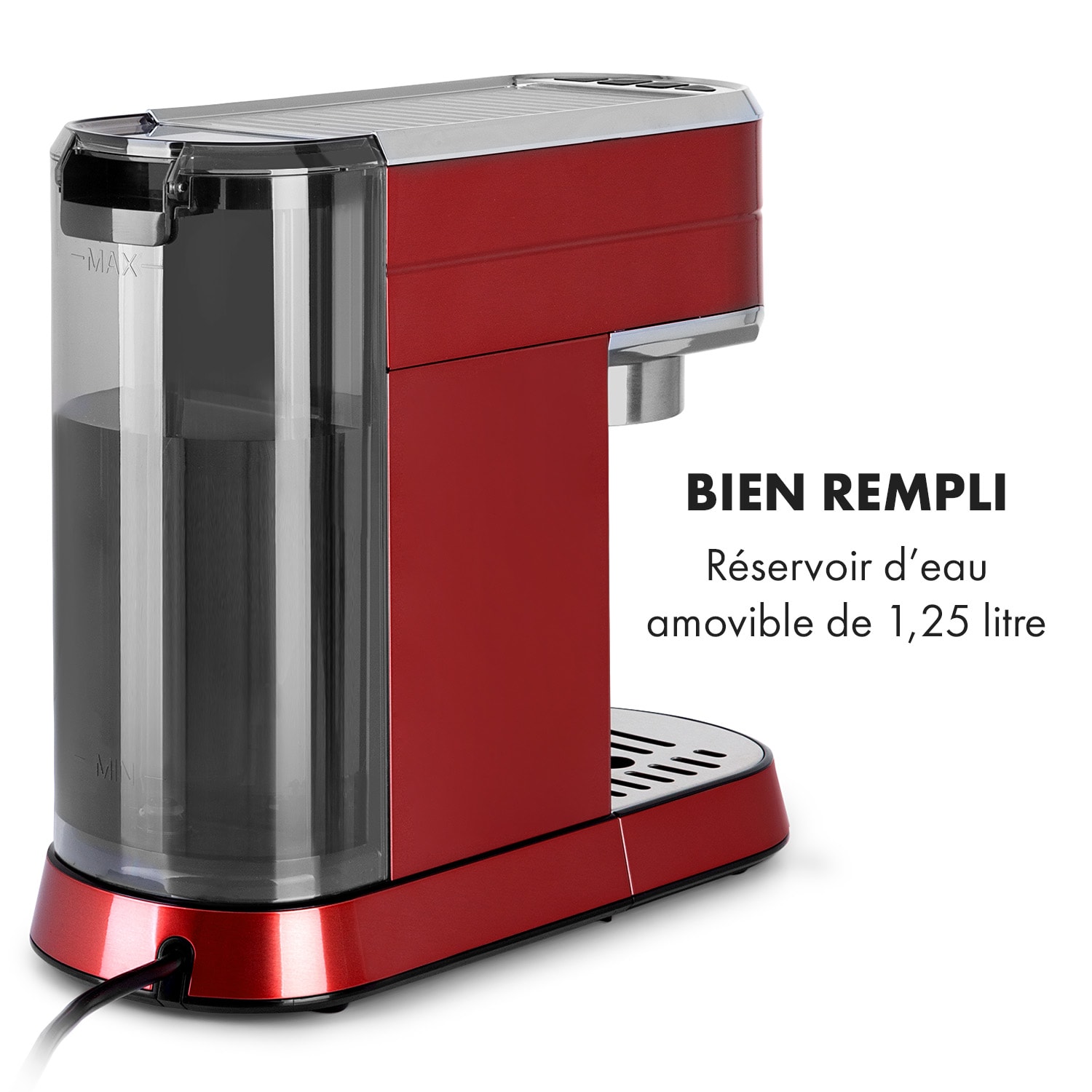 Futura Espresso Maker 20 bar 1450W 20 bar 1,25l roestvrij staal Rood Metallic