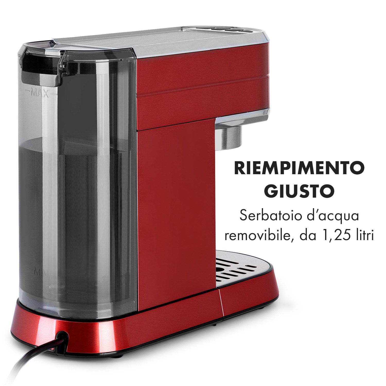 Macchina per caffè espresso Futura 20 bar 1450W 1,25l acciaio inossidabile Rosso metallizzato