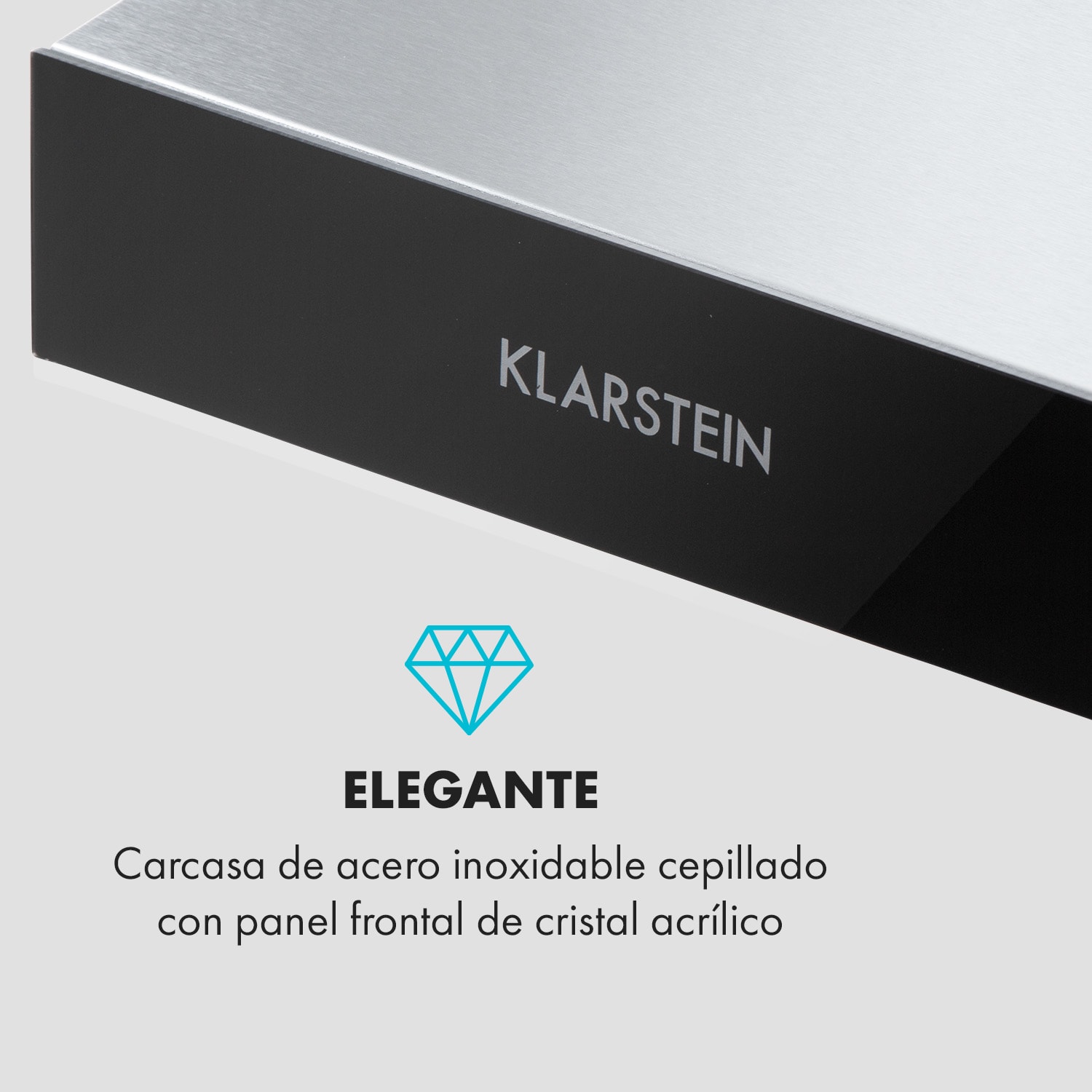 Contempo 90 Campana extractora 175m³/h LED acero inoxidable acrílico color negro 