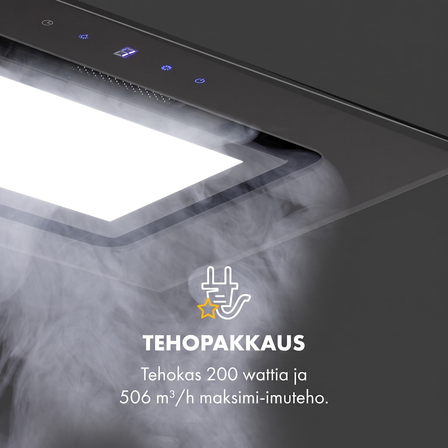 Hektor Brilliant Edition, liesituuletin, 52 cm, 506 m³/h, kosketuskäyttöpaneeli, musta 52 cm | 506 m³/h | Musta