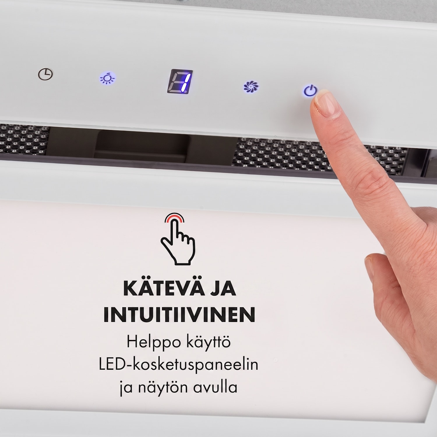 Hektor Brilliant Edition, liesituuletin, 52 cm, 506 m³/h, kosketuskäyttöpaneeli, lasi, valkoinen 52 cm | 506 m³/h | Valkoinen