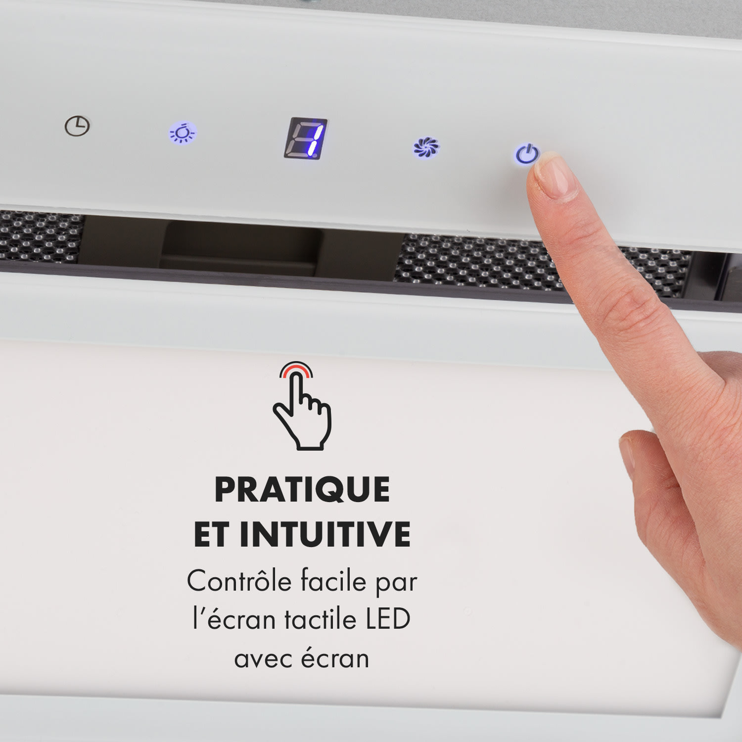 Hektor Brilliant Edition module de ventilation 52 cm 506 m³/h tactile blanc Blanc