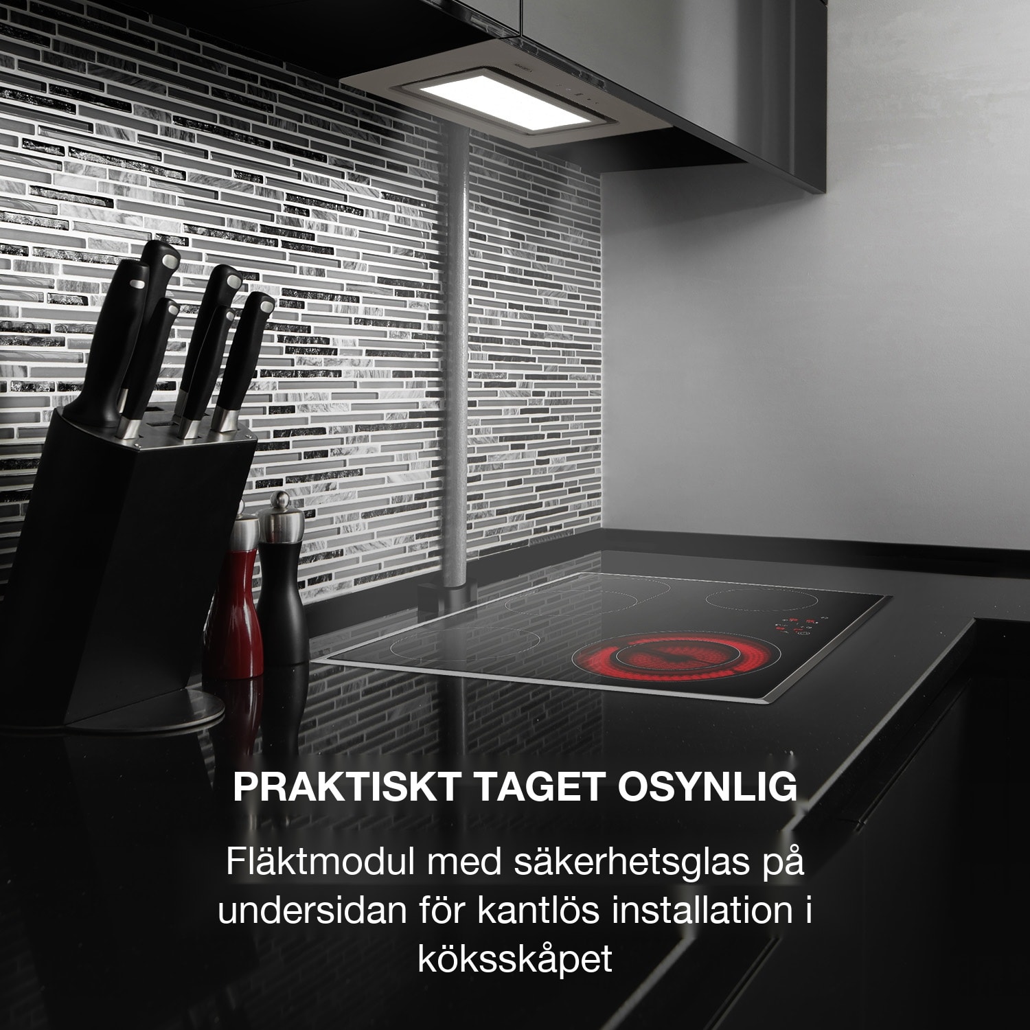 Hektor Brilliant Edition Fläktmodul 52 cm 506 m³/h touch glas 52 cm | 506 m³/h | Vit