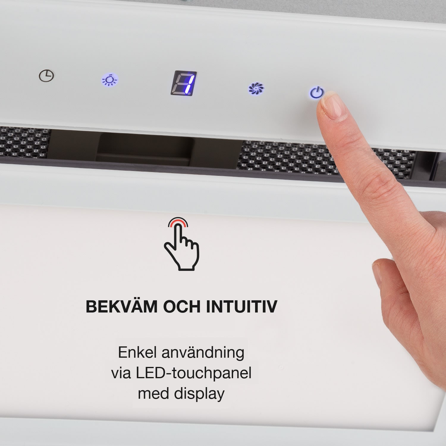 Hektor Brilliant Edition Fläktmodul 52 cm 506 m³/h touch glas 52 cm | 506 m³/h | Vit
