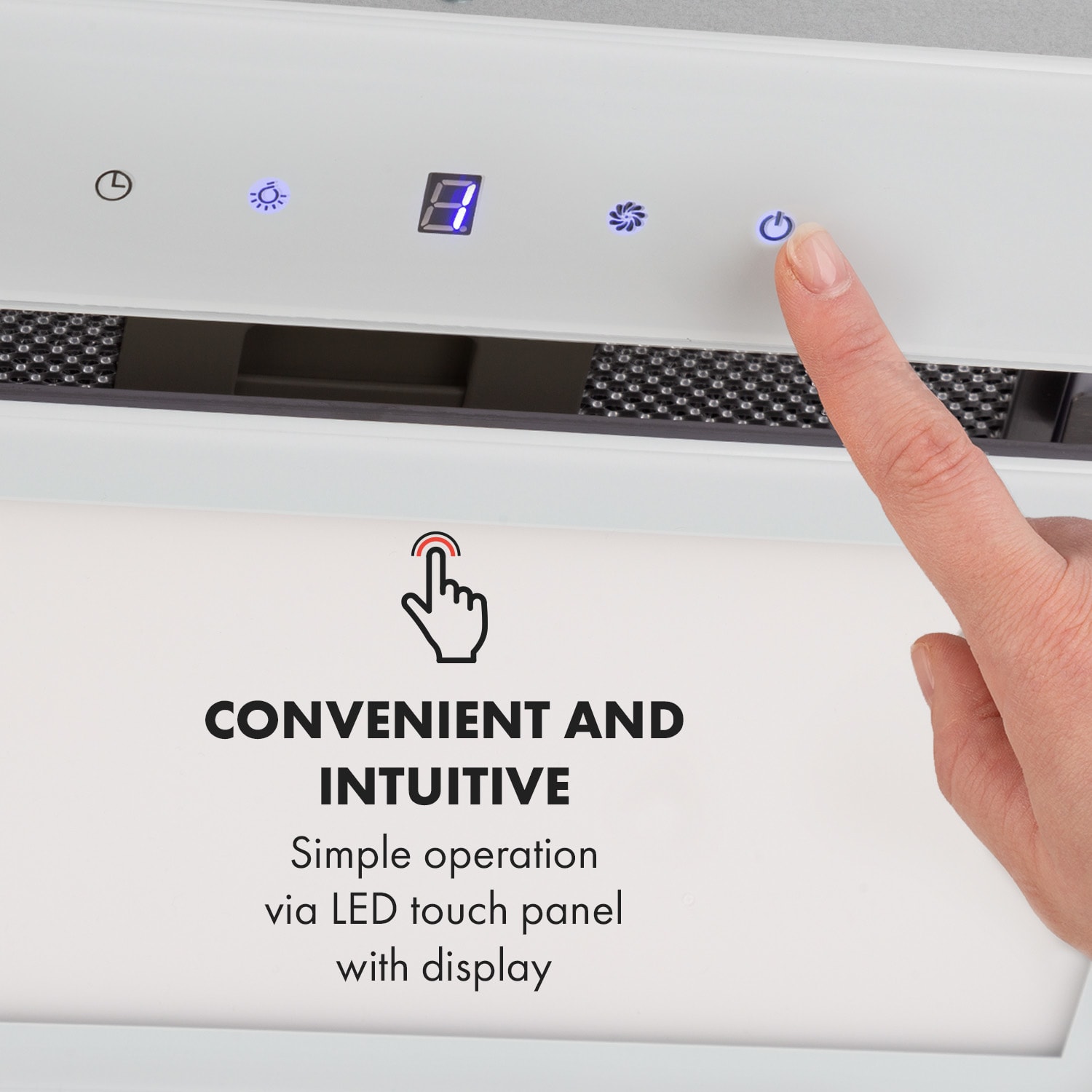 Hektor Brilliant Edition ventilatiemodule 52 cm 506 m³/h touch glas wit Wit