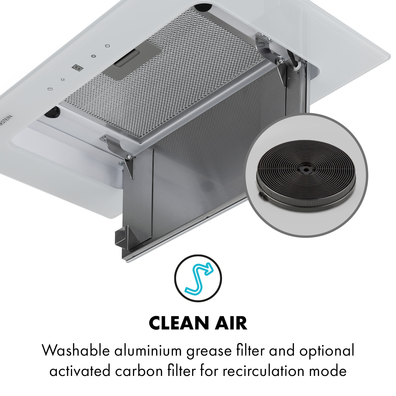 Hektor Brilliant Edition ventilatiemodule 52 cm 506 m³/h touch glas wit Wit