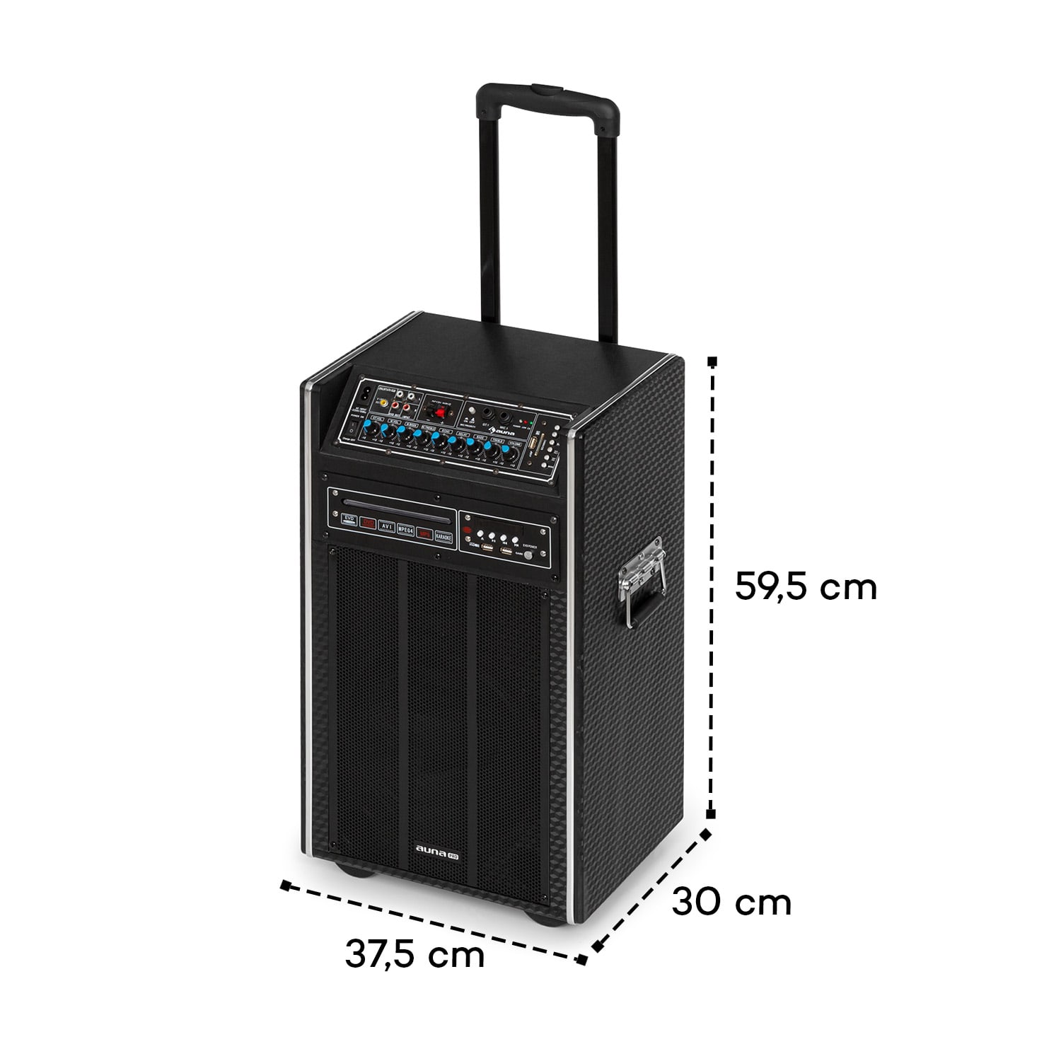 DisGo Box DVD mobile PA-Anlage, 300 Watt max., 2 x 10" Woofer, DVD, BT Ohne Display
