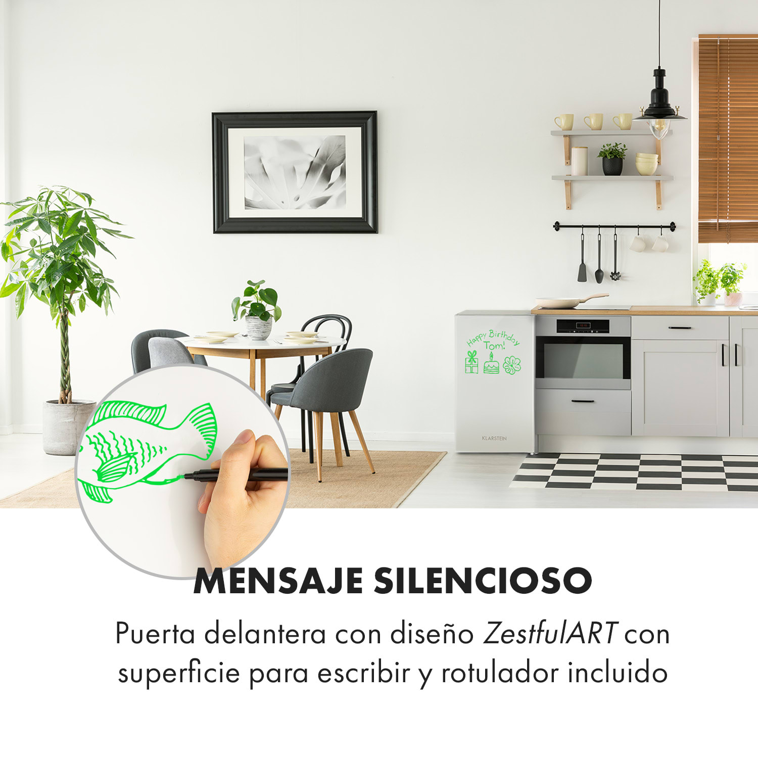 Frigorífico Spitzbergen Uni 91 litros, congelador de 10 litros, 2 estantes 91 L | Blanco