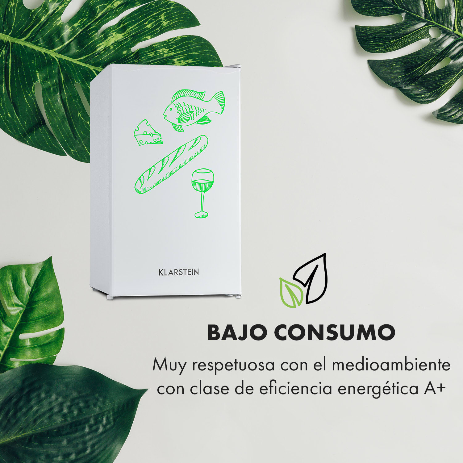 Frigorífico Spitzbergen Uni 91 litros, congelador de 10 litros, 2 estantes 91 L | Blanco