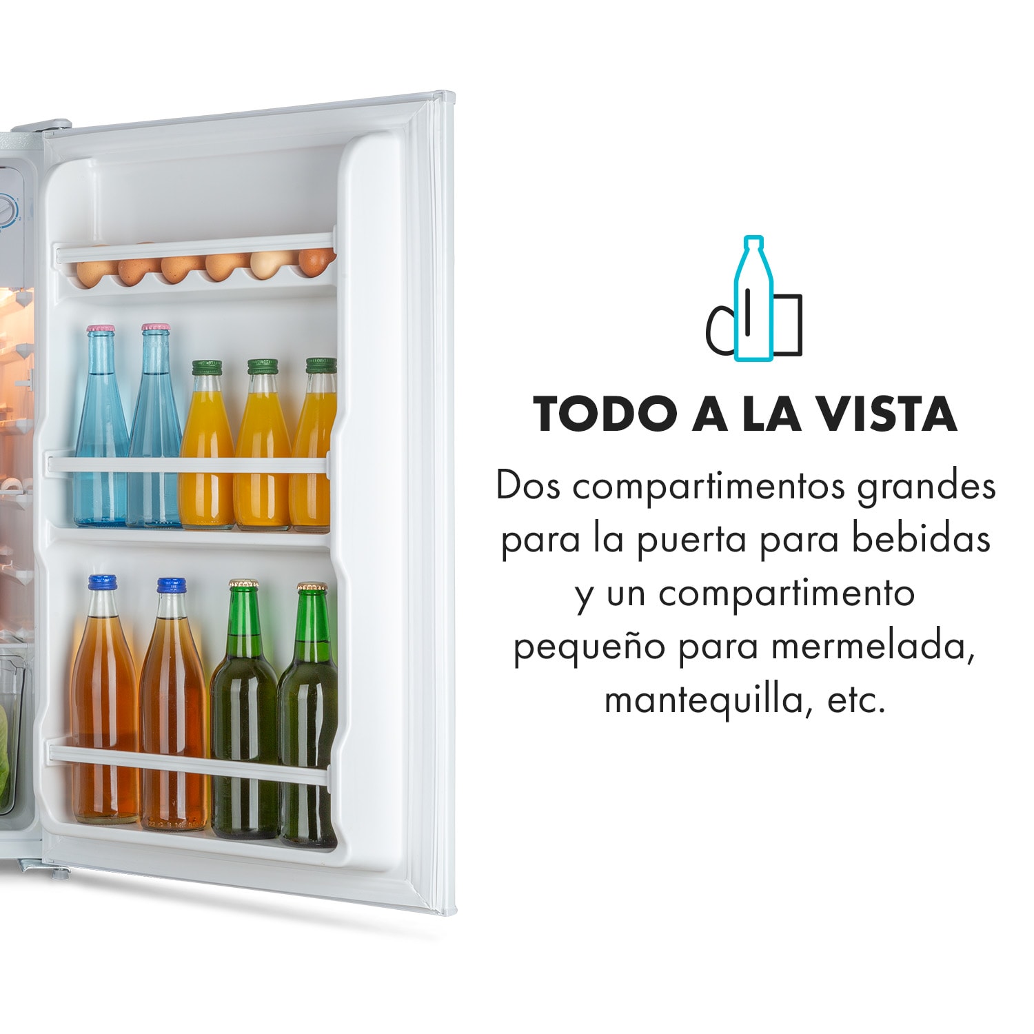 Frigorífico Spitzbergen Uni 91 litros, congelador de 10 litros, 2 estantes 91 L | Blanco