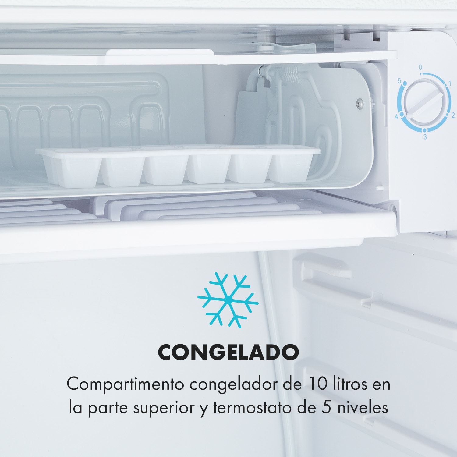Frigorífico Spitzbergen Uni 91 litros, congelador de 10 litros, 2 estantes 91 L | Blanco