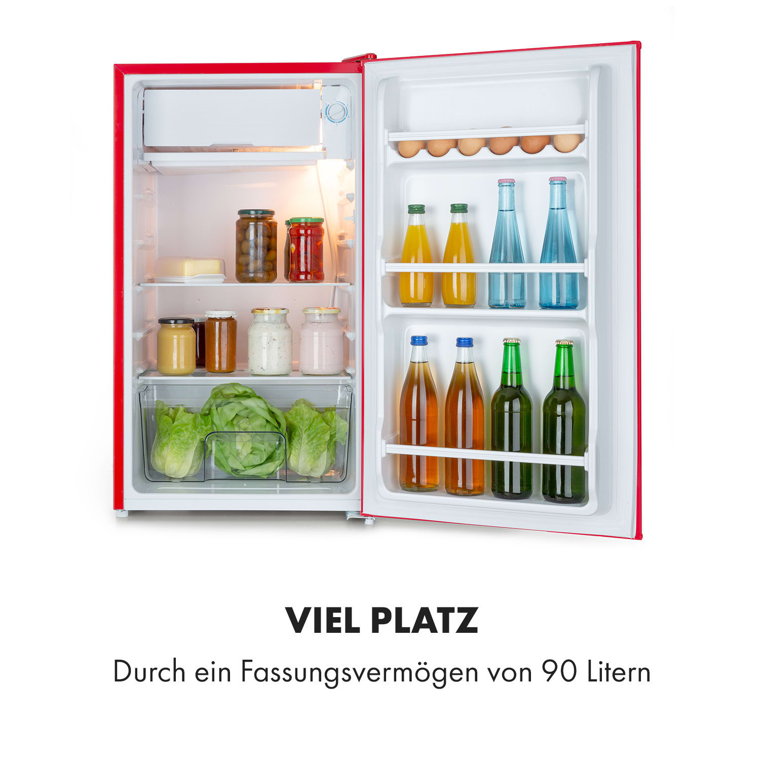 Beercracker 91L Kühlschrank 7 Liter Gefrierfach Flaschenöffner 