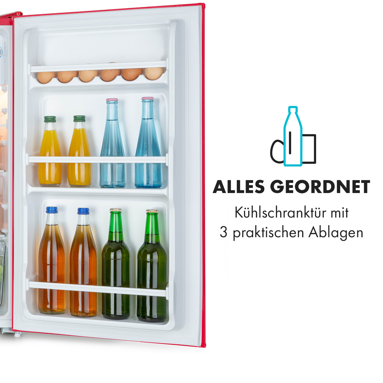 Beercracker 91L Kühlschrank 7 Liter Gefrierfach Flaschenöffner 