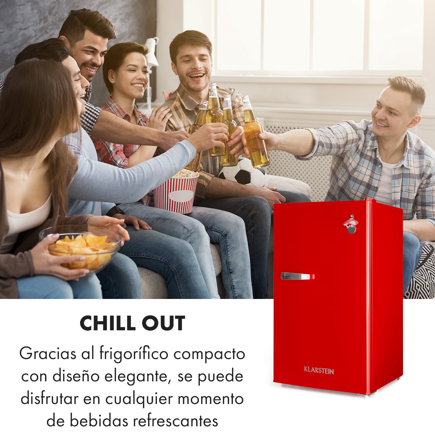 Beercracker 91L Nevera 7 litros congelador con abrebotellas 