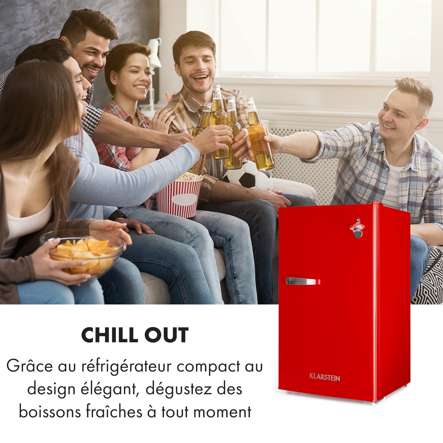 Beercracker 91 L Réfrigérateur 7 litres Congélateur décapsuleur 