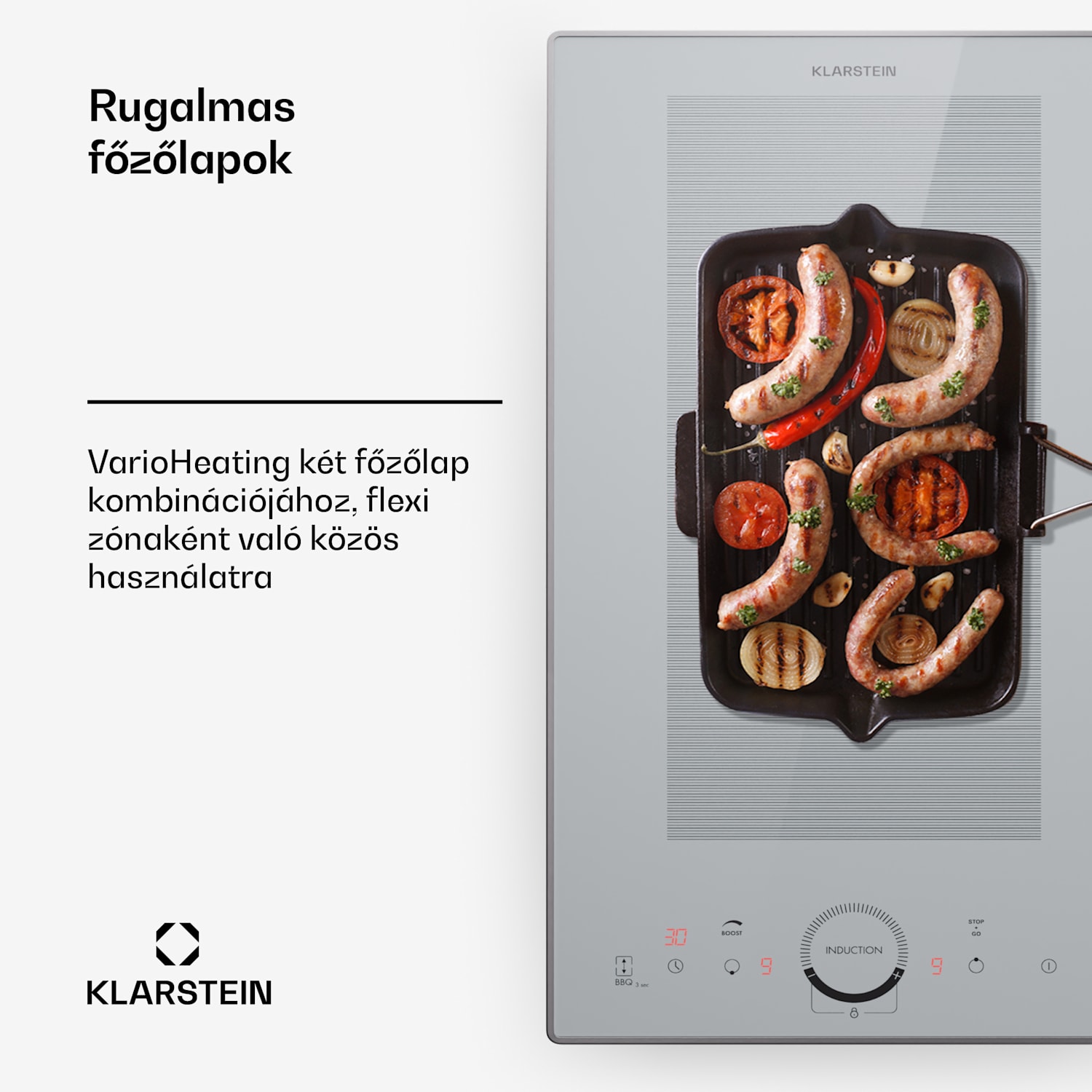 Delicatessa Slim Domino, indukciós főzőlap, 3500 W, időzítő Slim Domino | 30 cm | Fehér üveg