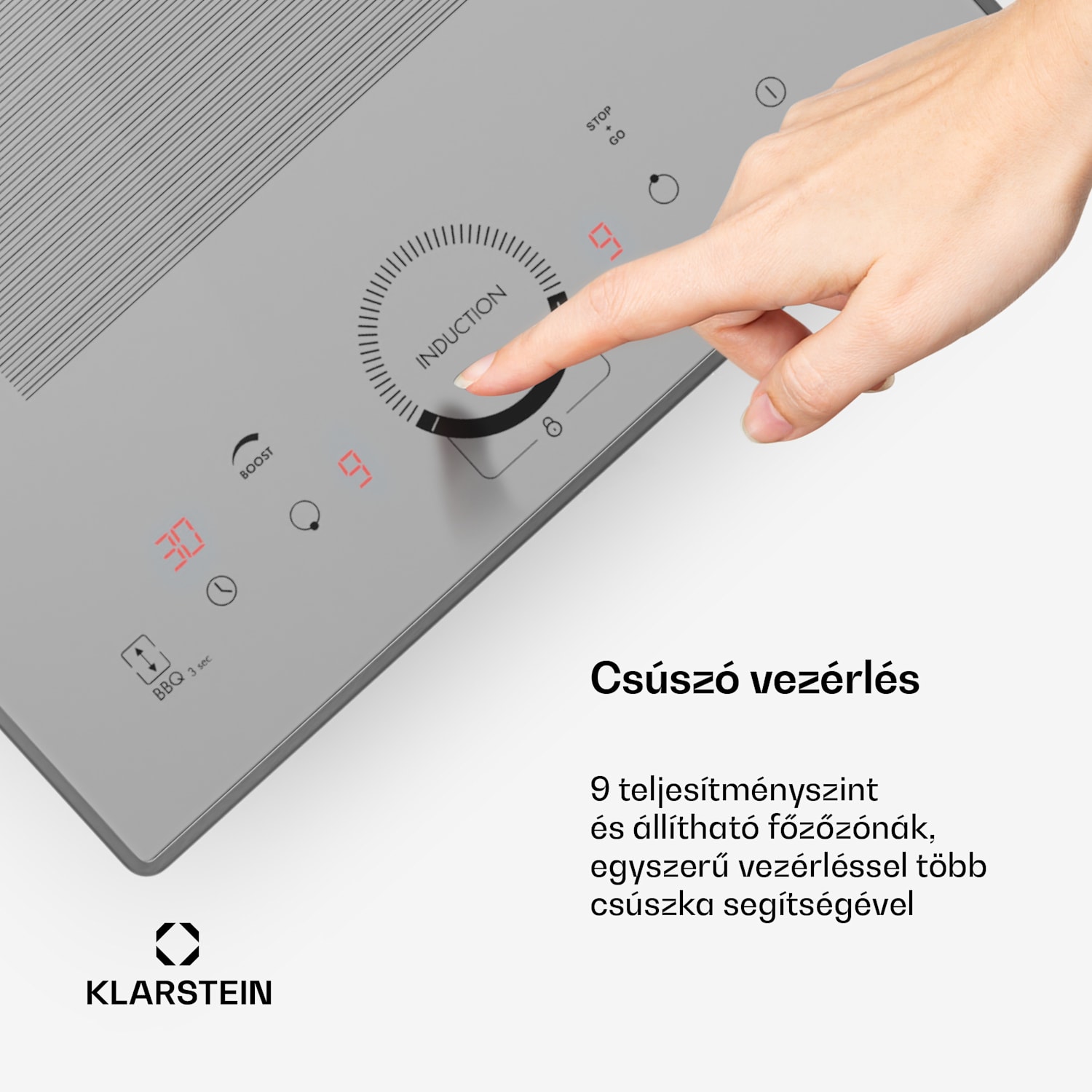 Delicatessa Slim Domino, indukciós főzőlap, 3500 W, időzítő Slim Domino | 30 cm | Fehér üveg