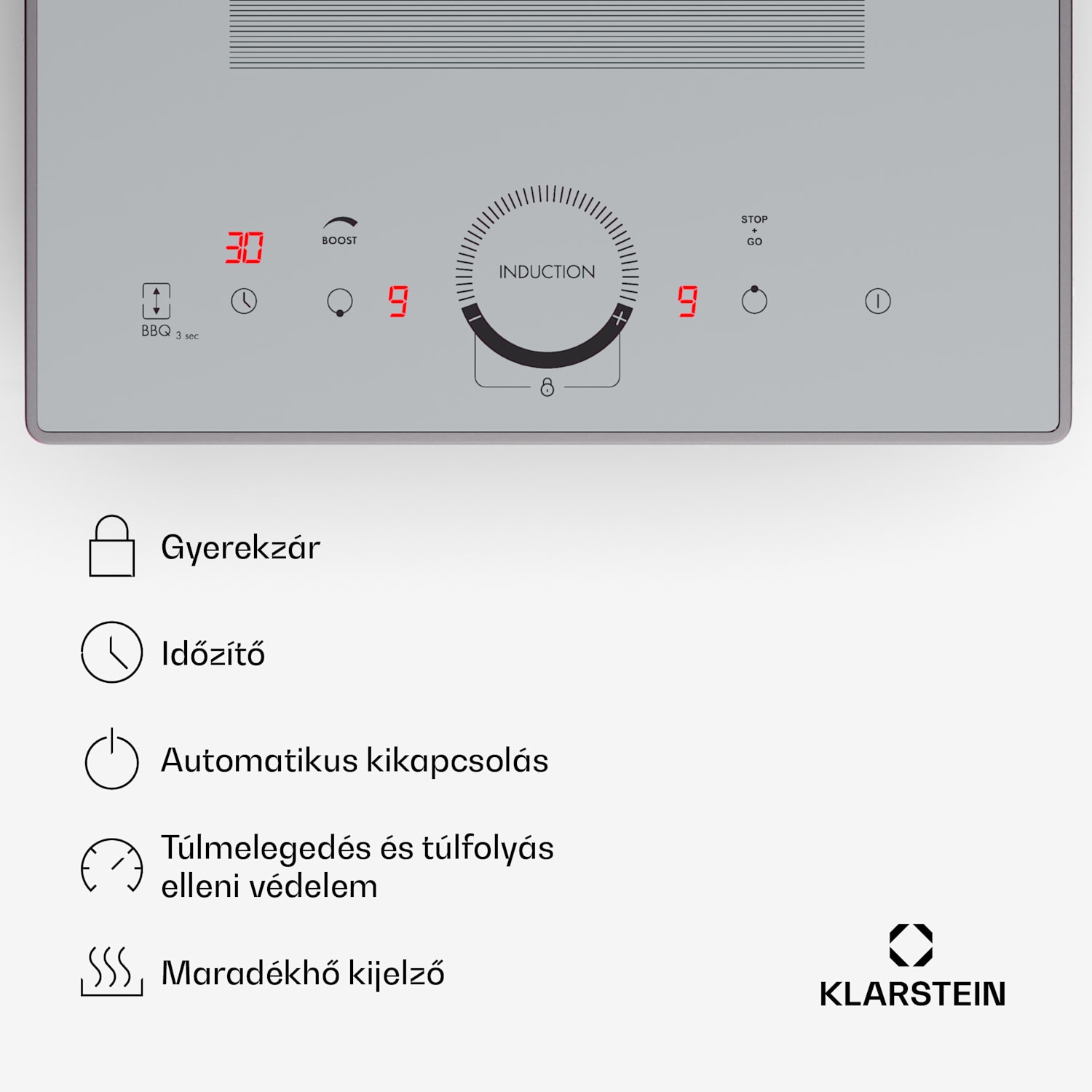 Delicatessa Slim Domino, indukciós főzőlap, 3500 W, időzítő Slim Domino | 30 cm | Fehér üveg