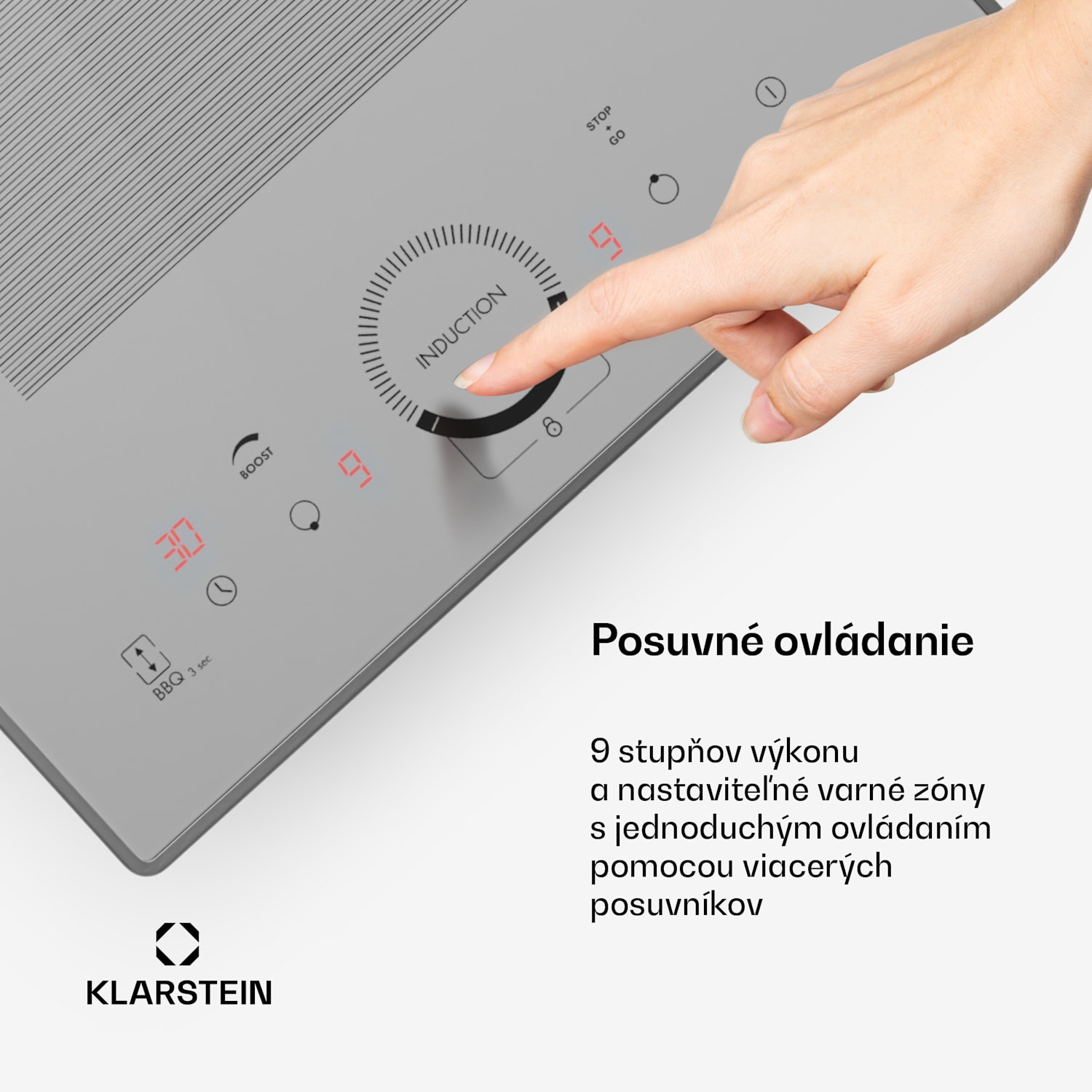 Delicatessa Slim Domino, indukčná varná doska, 3500 W, časovač Slim Domino | 30 cm | Biele sklo