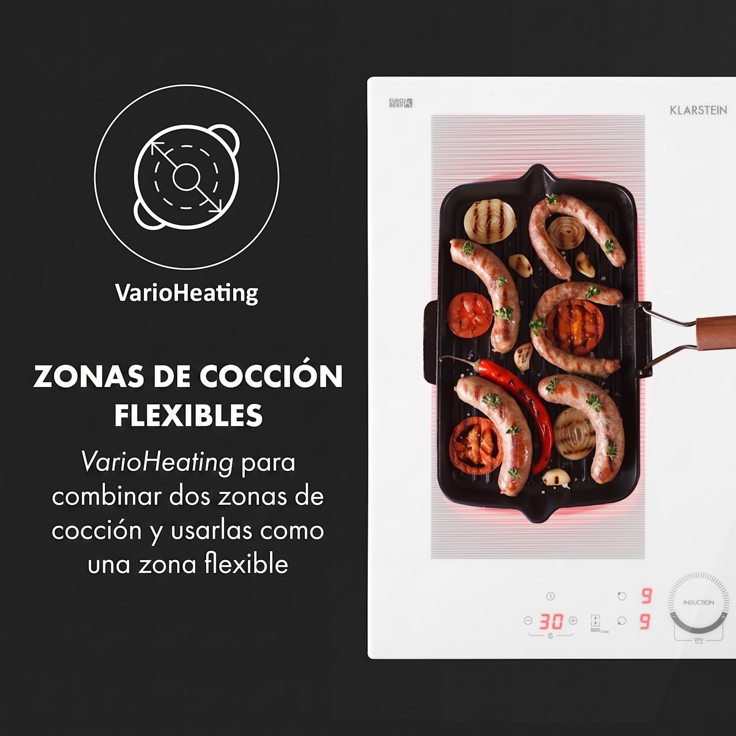 Delicatessa 60 Hybrid Cocina encastrable de inducción de 4 zonas 7000W 4 | Vidrio Blanco