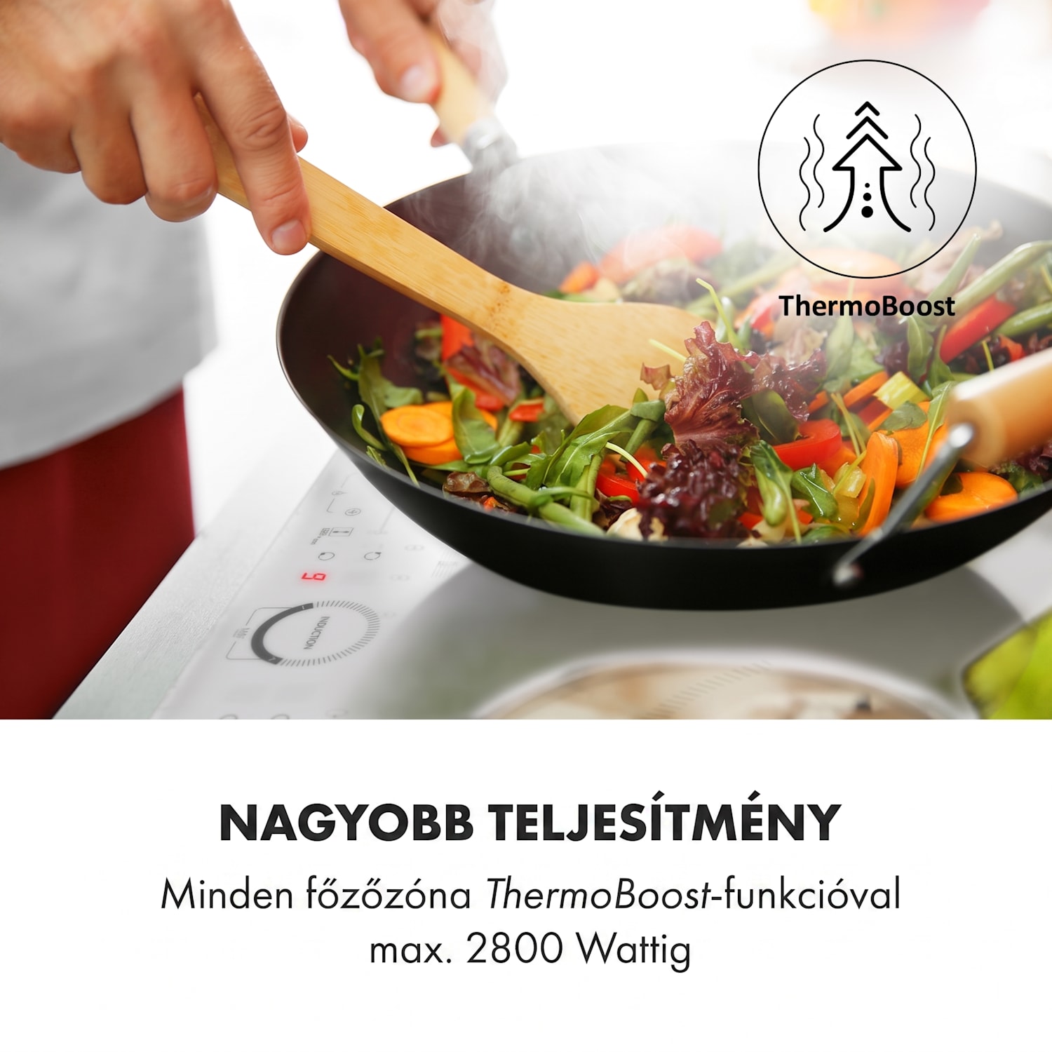 Delicatessa 60 Hybrid, beépített indukciós főzőlap, 7000 W, 4 zóna 4 | Fehér üveg