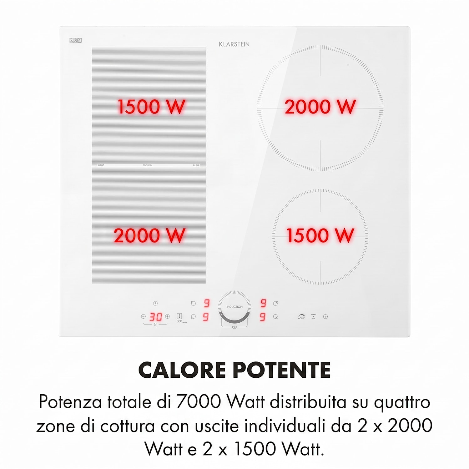 Delicatessa 60 Hybrid, Piano Cottura a Induzione, 4 Zone, 7000W 4 | Bianco trasparente