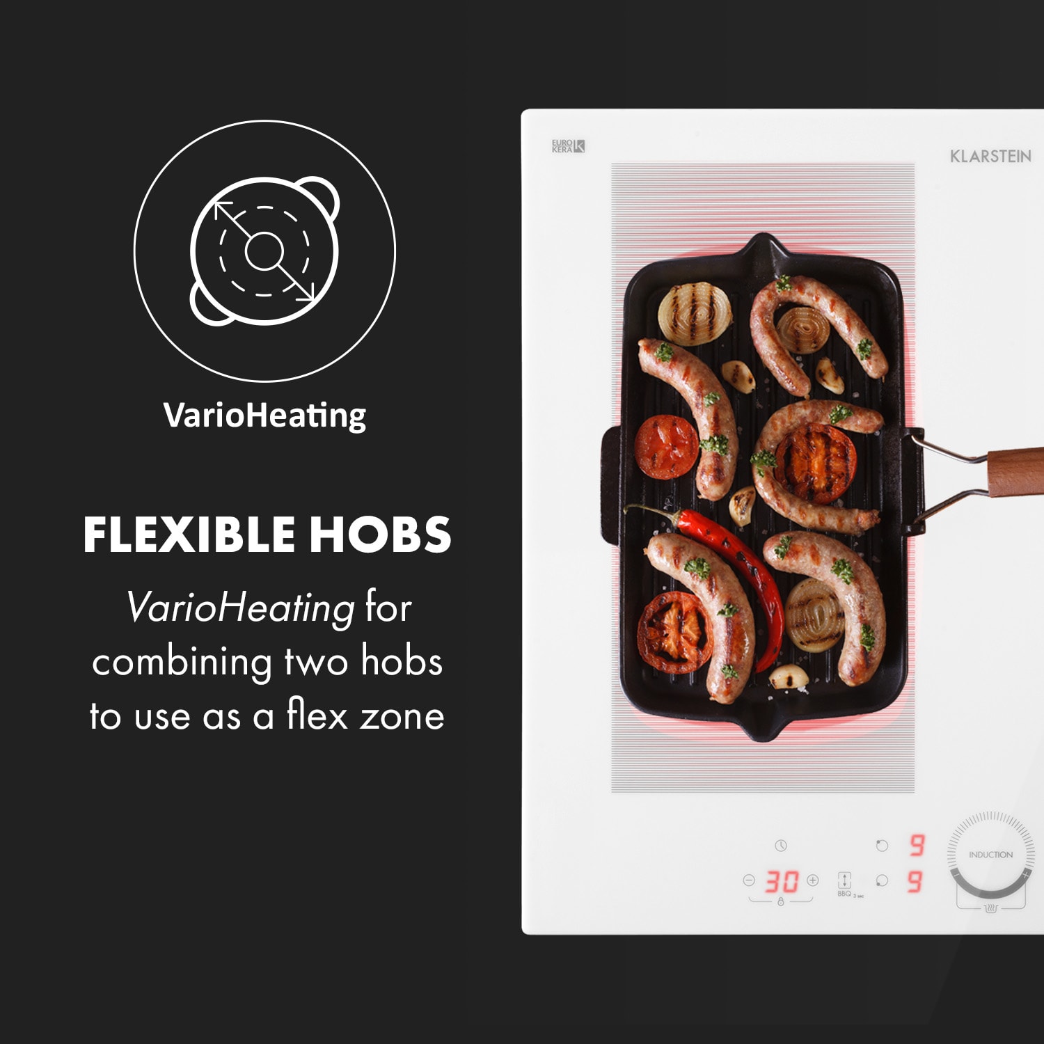 Delicatessa 60 Hybrid inbouwkookplaat inductie 4 zones 7000W 4 | Wit Glas