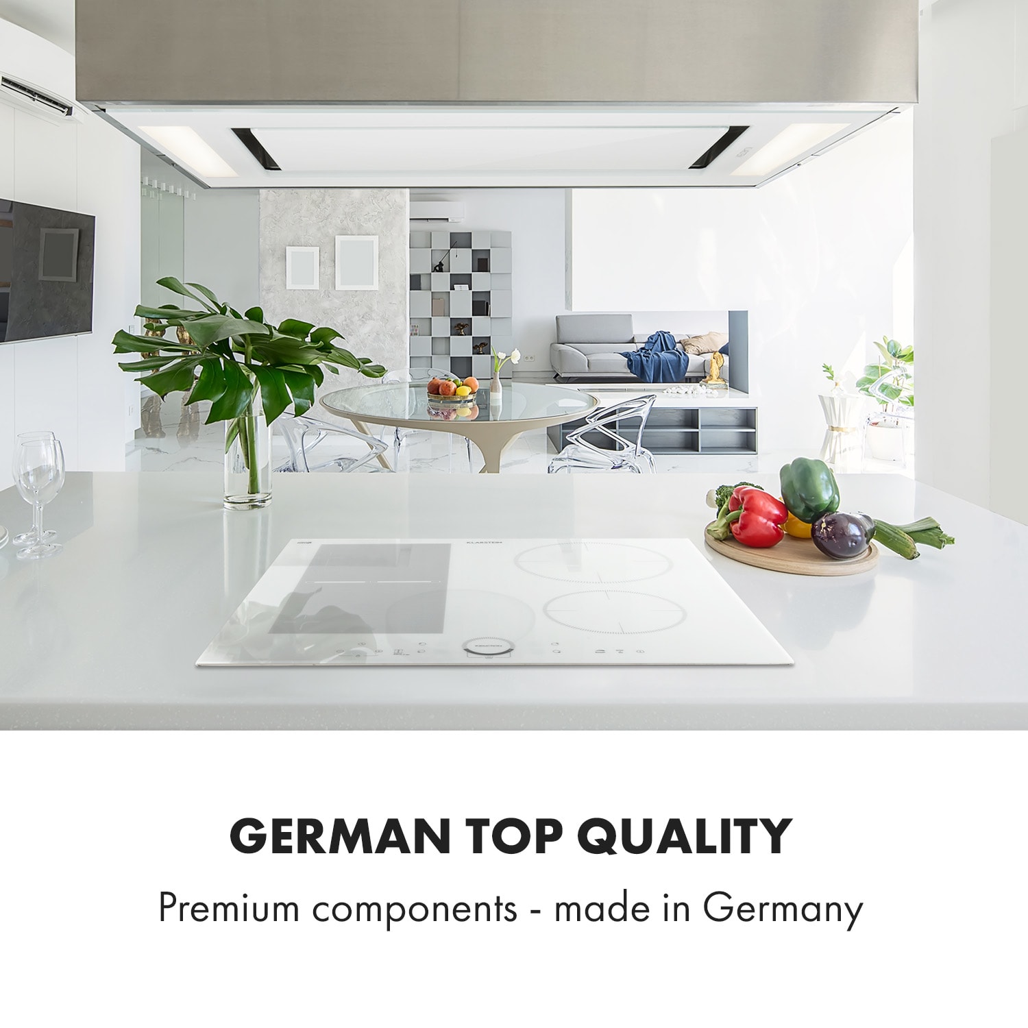 Delicatessa 60 Hybrid Cocina encastrable de inducción de 4 zonas 7000W 4 | Vidrio Blanco