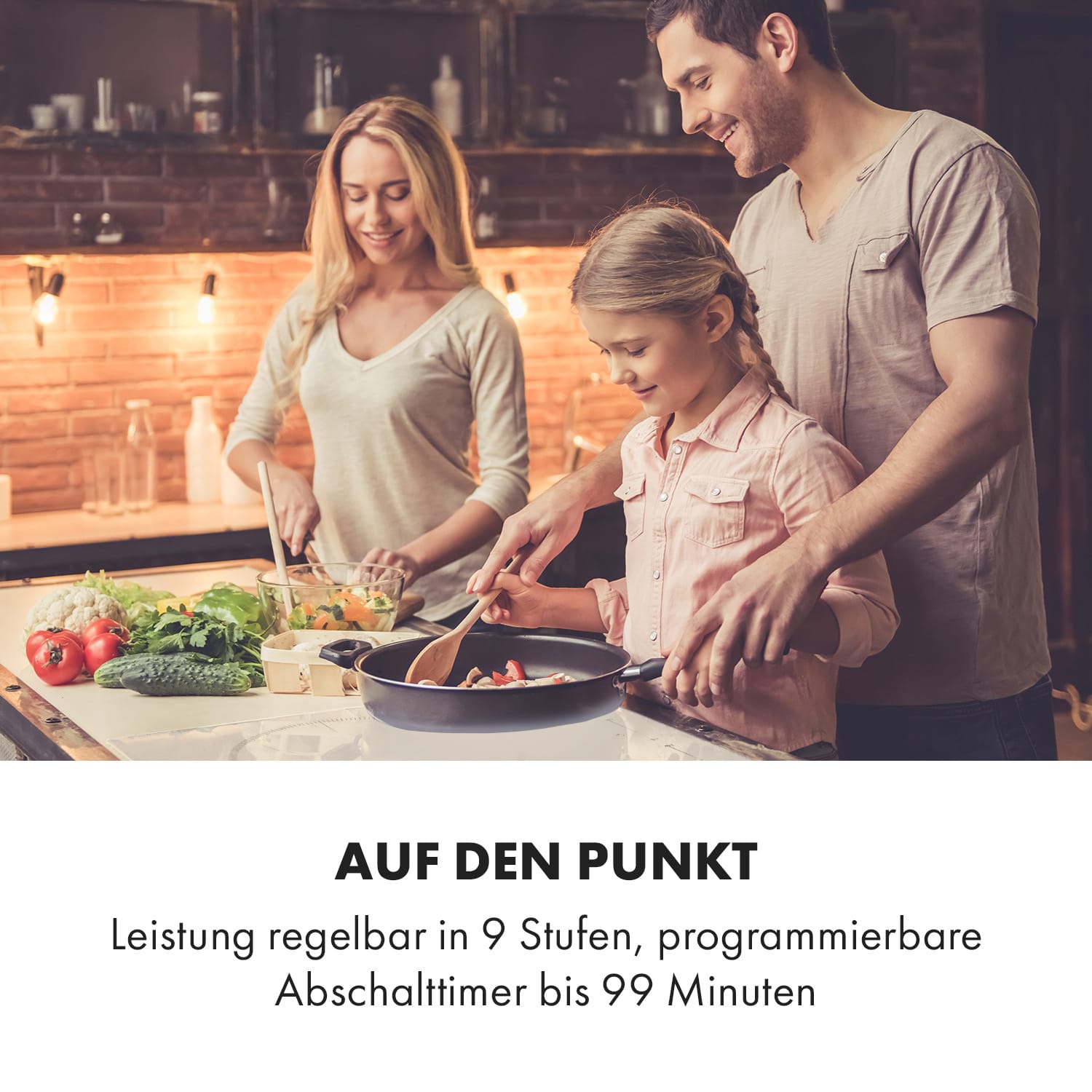 Delicatessa 77 Hybrid Einbaukochfeld Induktion 4 Zonen 7000W 