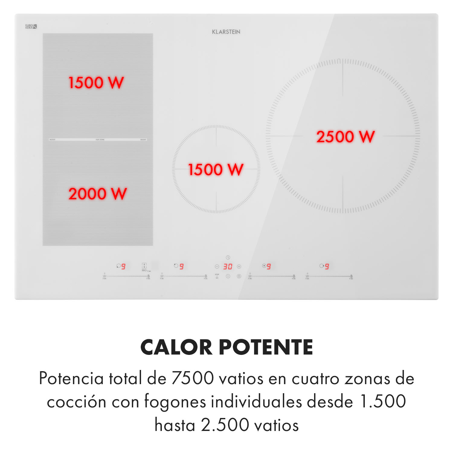 Delicatessa 77 Hybrid Cocina encastrable de 4 zonas 7000W 4 | Blanco