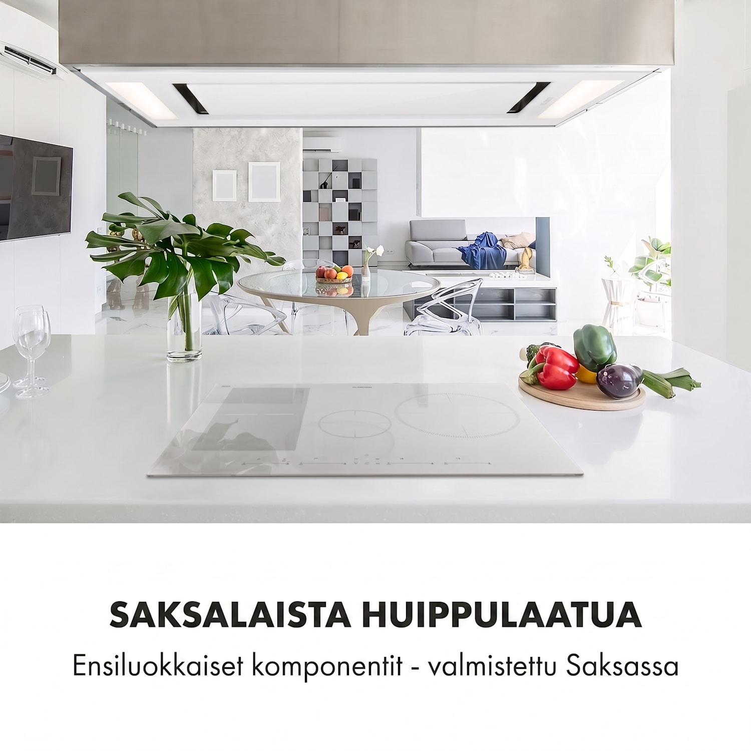 Delicatessa 77 Hybrid, integroitava induktioliesitaso, 4 aluetta, 7000 W, omavarainen 4 | Valkoinen