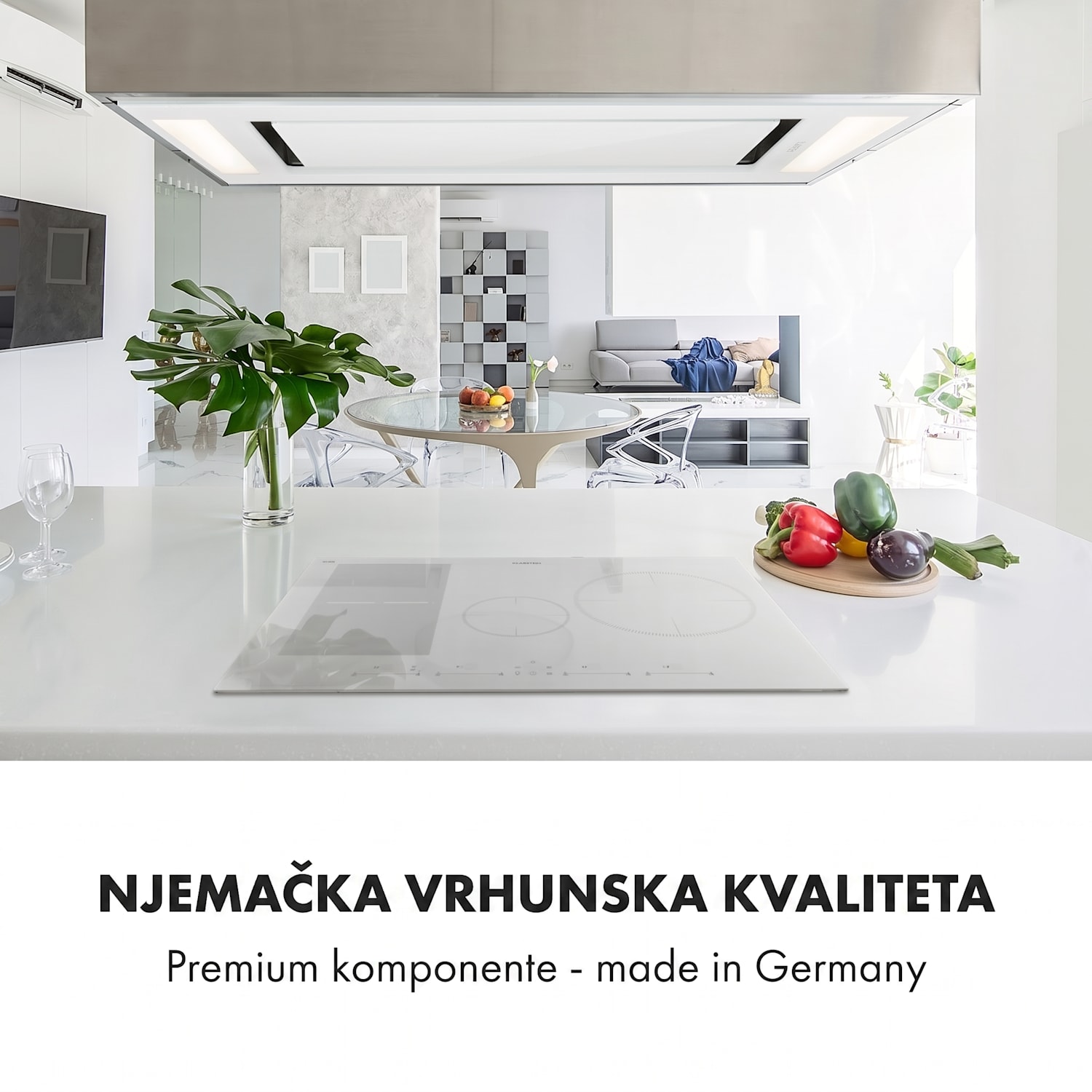 Delicatessa 77 Hibrid, ugradbena ploča za kuhanje, indukcija, 4 zone, 7000 W 4 | Bijela