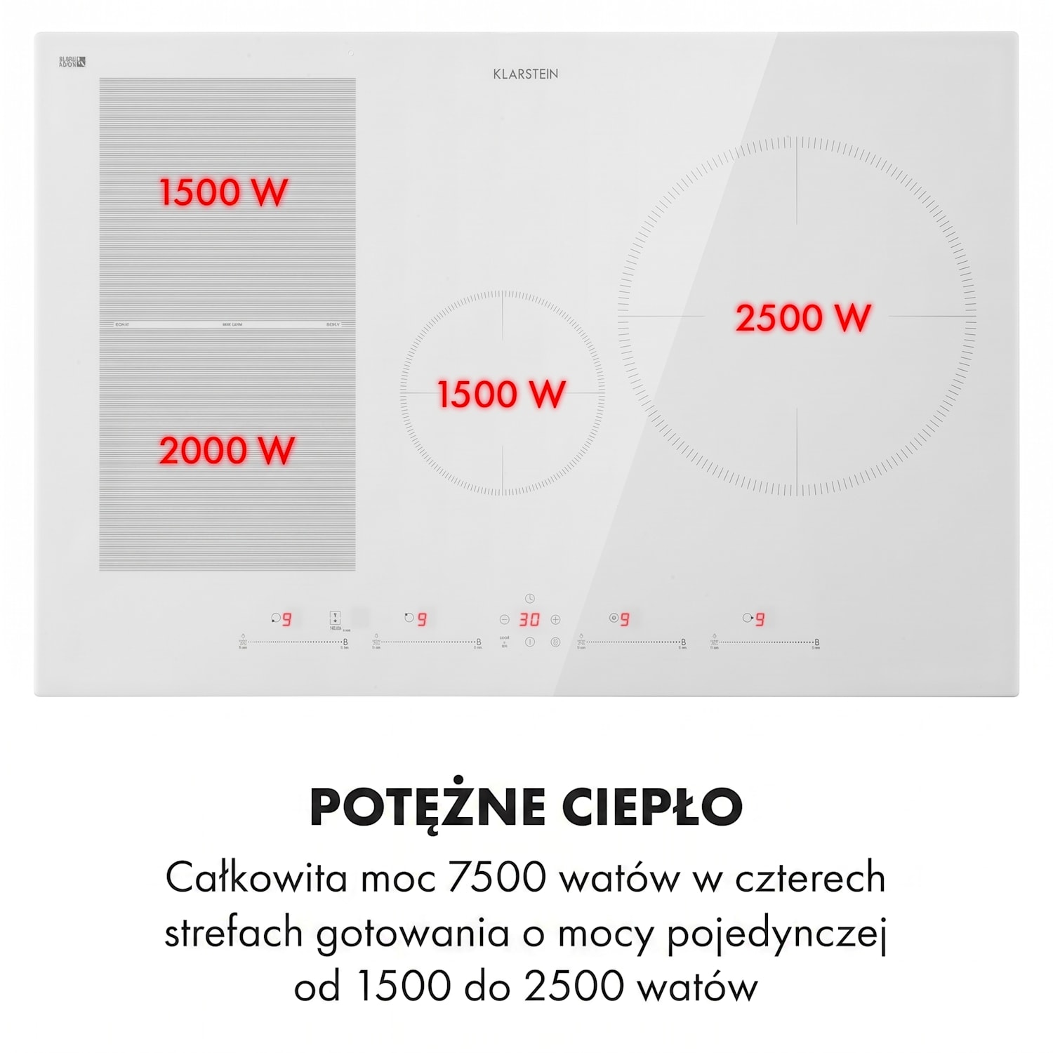 Delicatessa 77 Hybrid, płyta indukcyjna do zabudowy, 4 strefy, 7000 W 4 | Biały