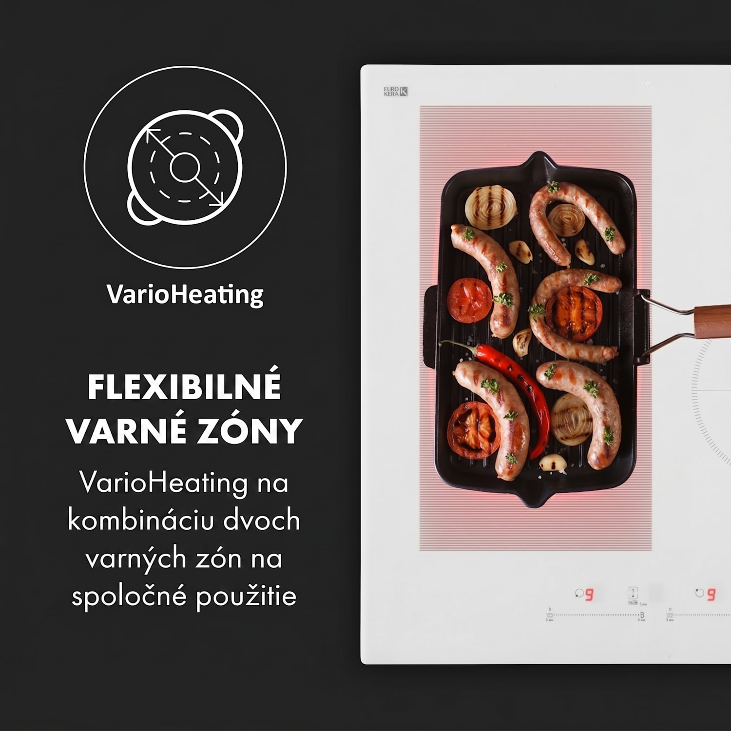 Delicatessa 77 Hybrid, vstavaná indukčná varná doska, 7000 W, 4 zóny 4 | Biela