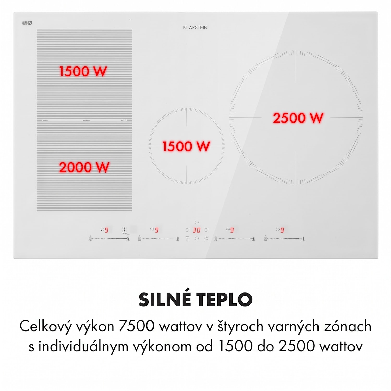 Delicatessa 77 Hybrid, vstavaná indukčná varná doska, 7000 W, 4 zóny 4 | Biela