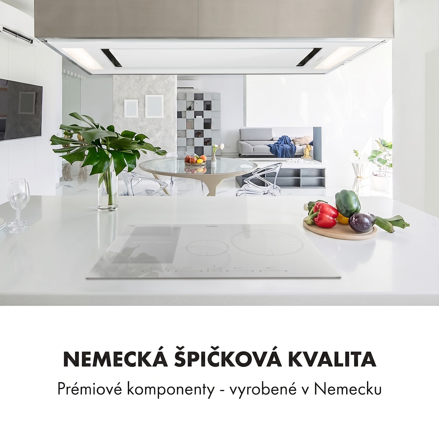 Delicatessa 77 Hybrid, vstavaná indukčná varná doska, 7000 W, 4 zóny 4 | Biela